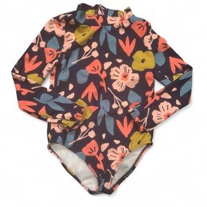 SIMPLE JOYS EUC GIRLS FLORAL BLUE PINK SWIMSUIT SUMMER BATHING SUIT SIZE 5T